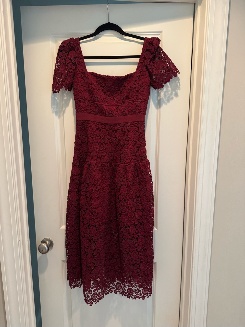 Self-Portrait Wine Lace Midi Dress